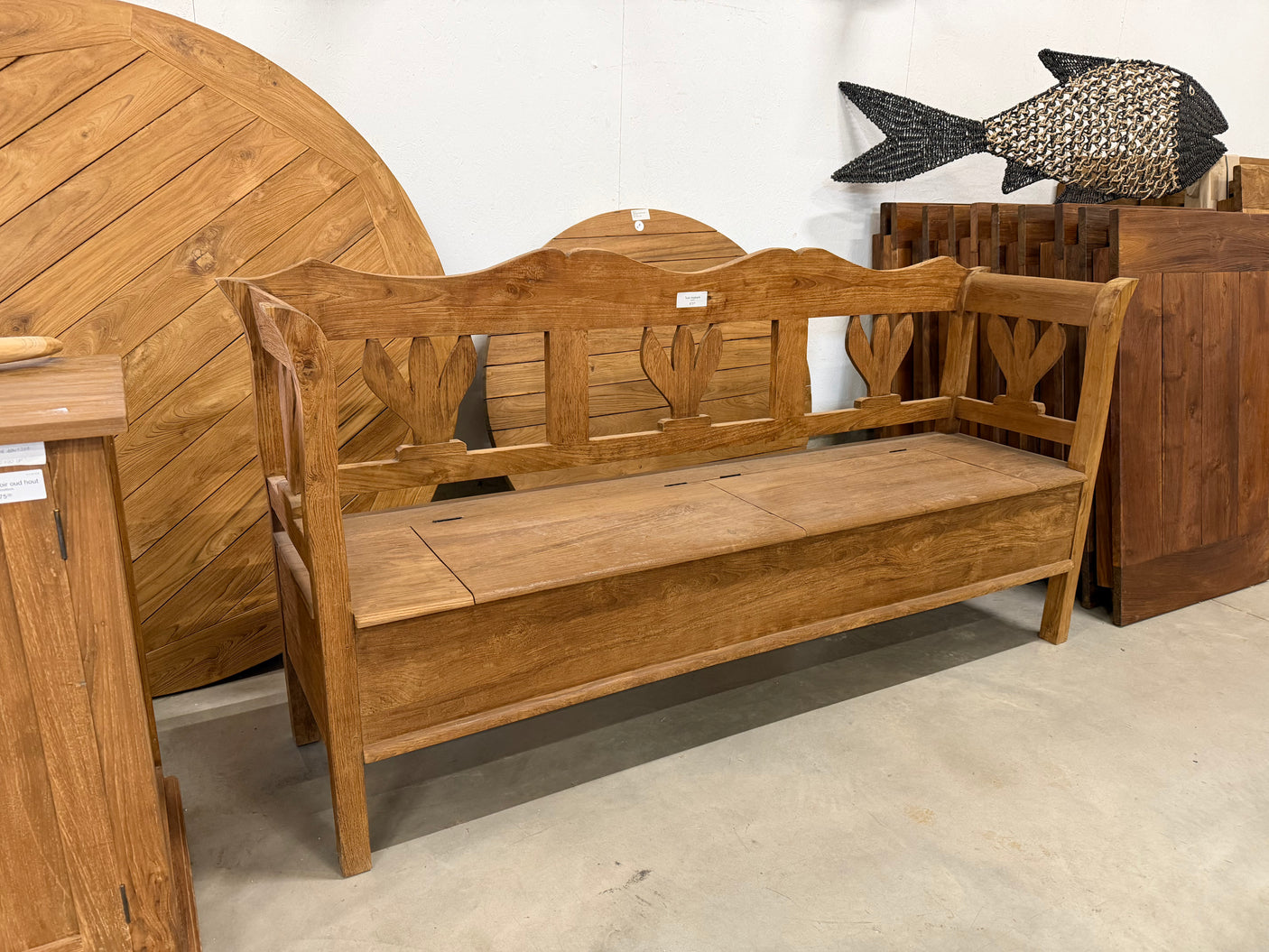 Teak klepbank - 200cm