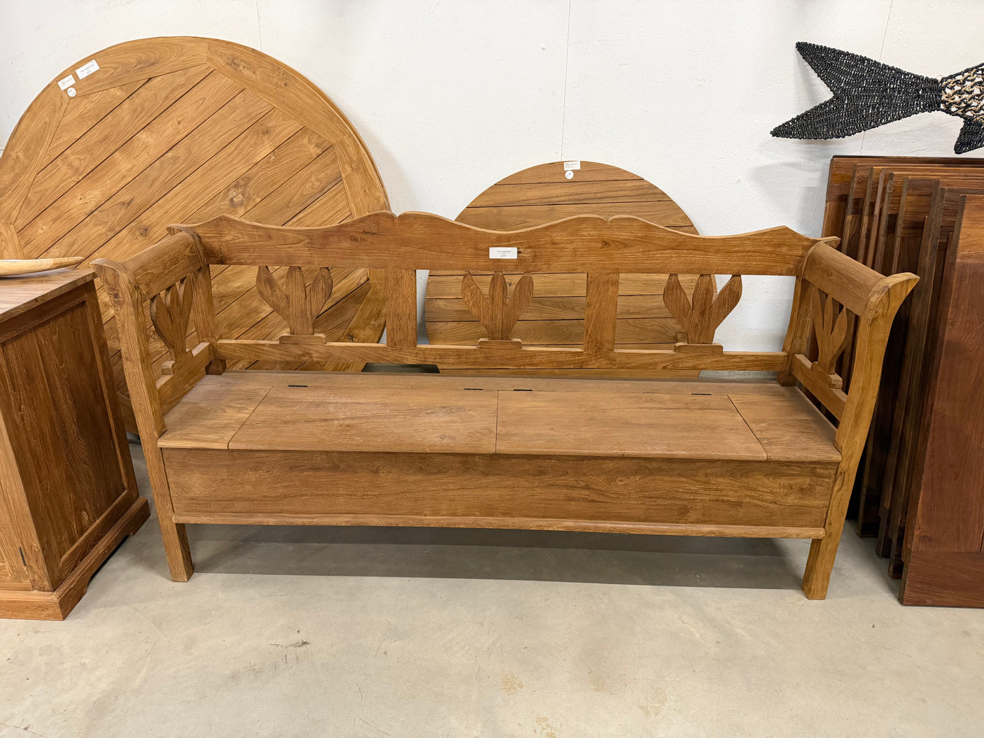 Teak klepbank - 200cm