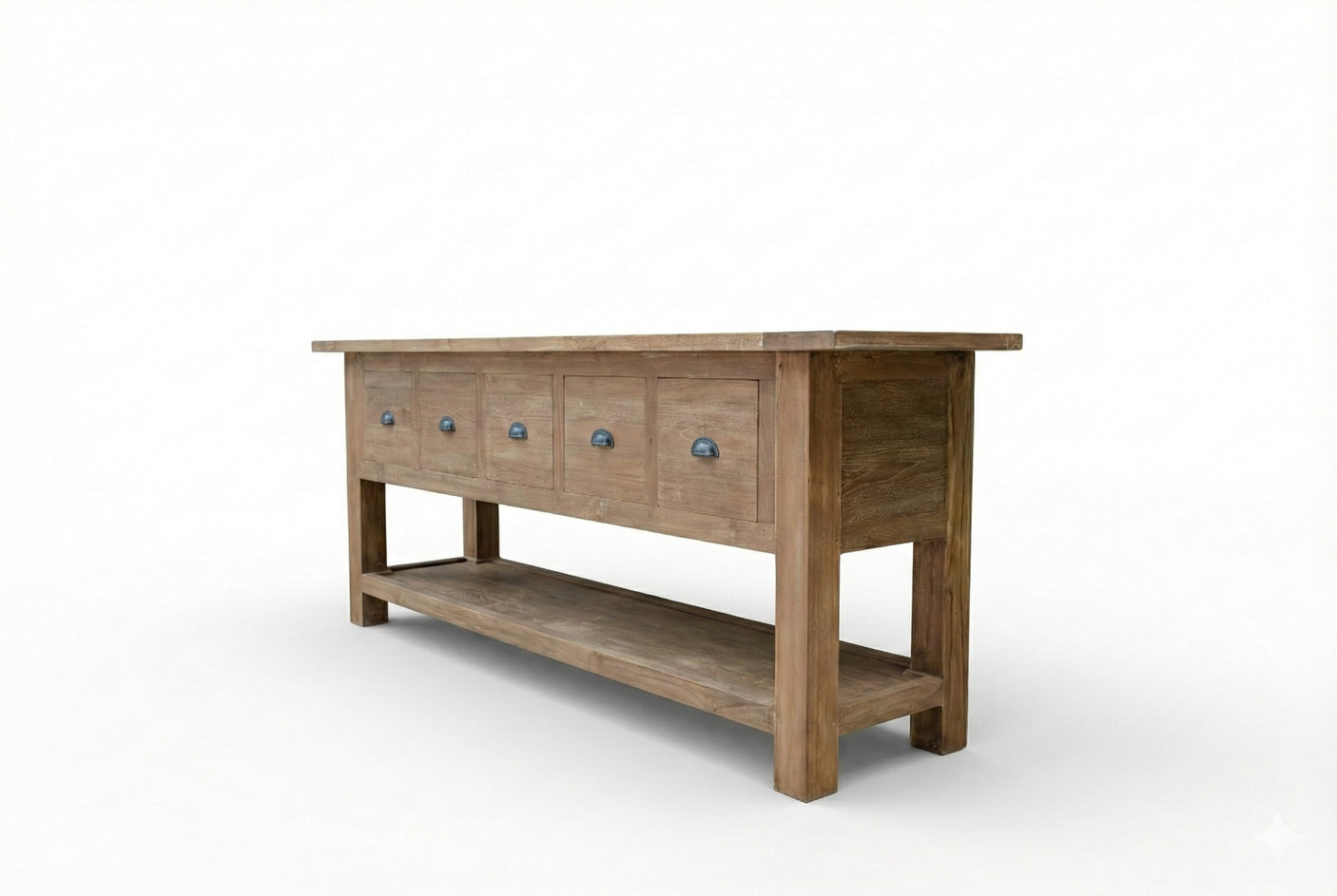 Rustiek teak dressoir met lades – Gerecycled massief hout 200 / 250 cm