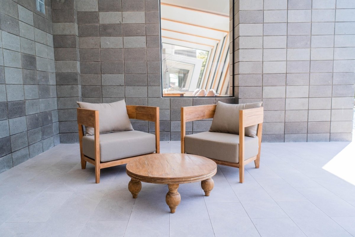 Teakhouten fauteuil Lura met Sunproof kussens