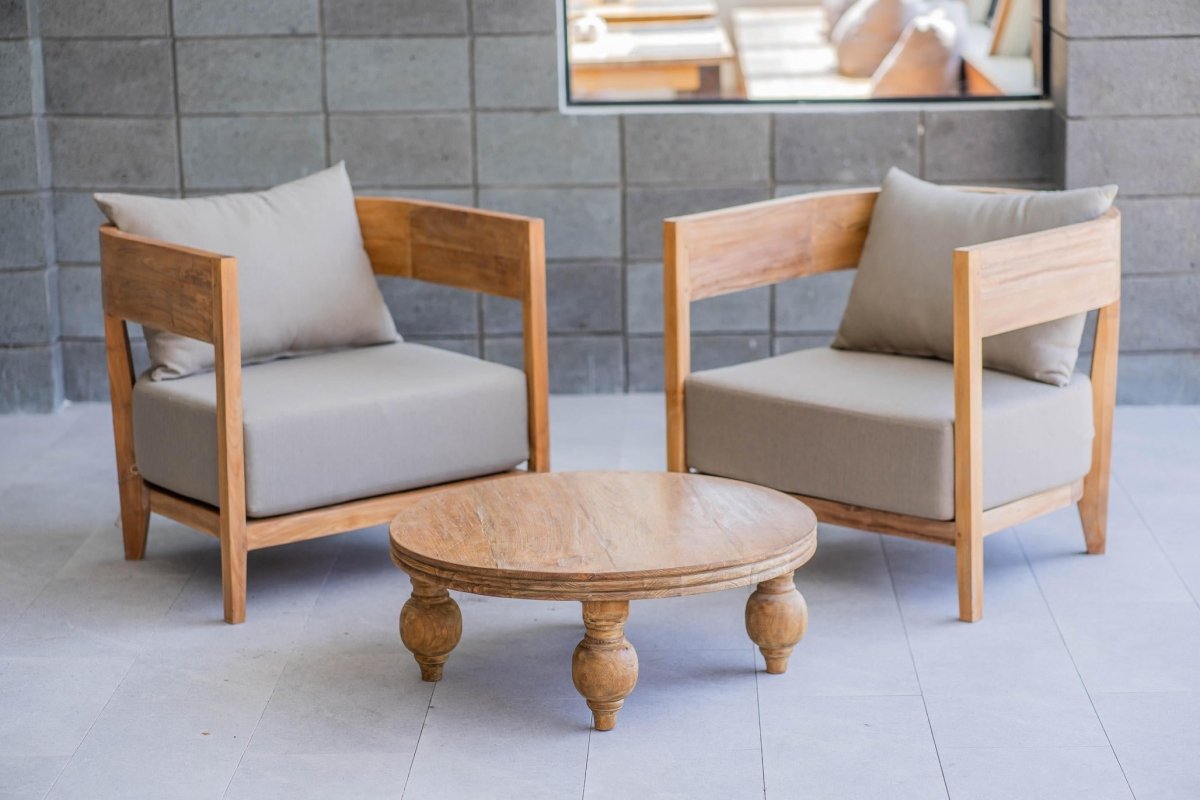 Teakhouten fauteuil Lura met Sunproof kussens