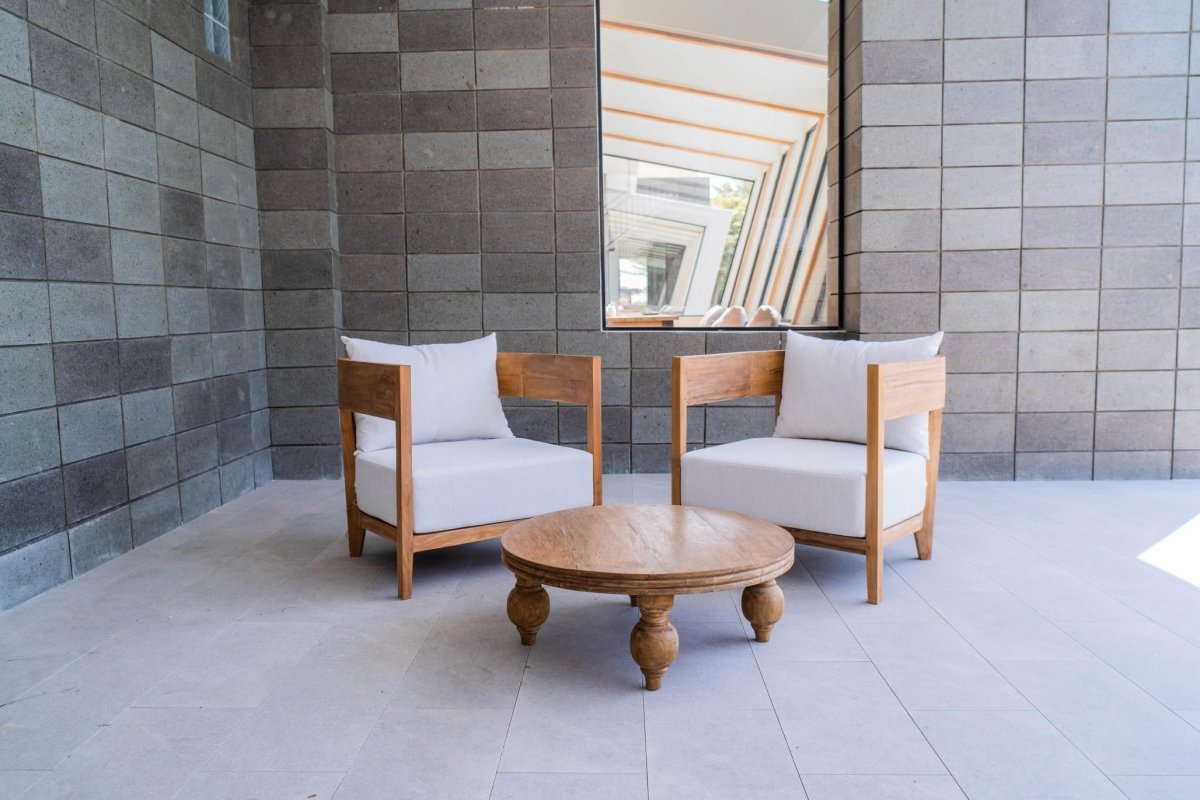 Teakhouten fauteuil Lura met Sunproof kussens