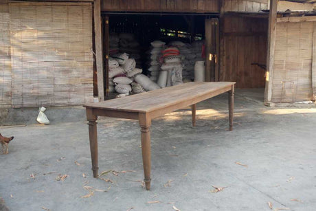 Antieke teak tafel 250 x 85 - Souren Meubels