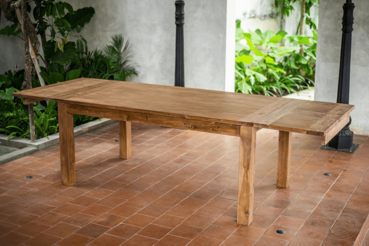 Uitschuifbare teak tafel set 180 + 10 stoelen