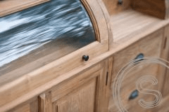 Teak grutterskast 210cm met bolle kleppen - Souren Meubels