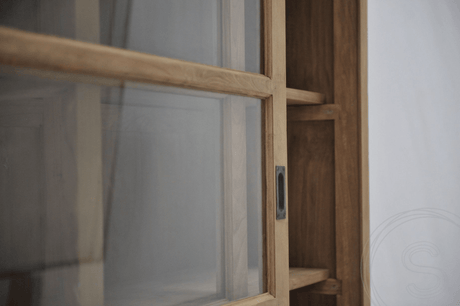 Teak vitrinekast 120cm - Souren Meubels