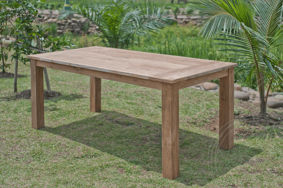 Teak tuintafel 200x100cm + 6 stoelen beaufort