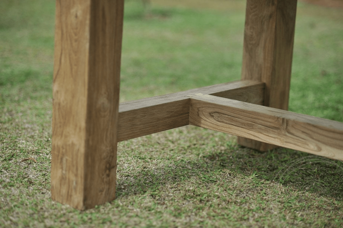 Teak tuintafel mammoet 200cm + 2 beaufort stoelen + bank
