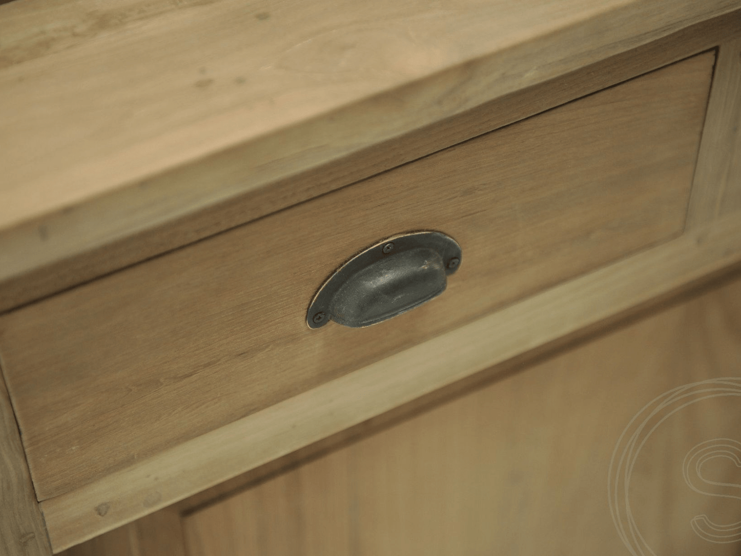 Teak vitrinekast 180cm - Souren Meubels