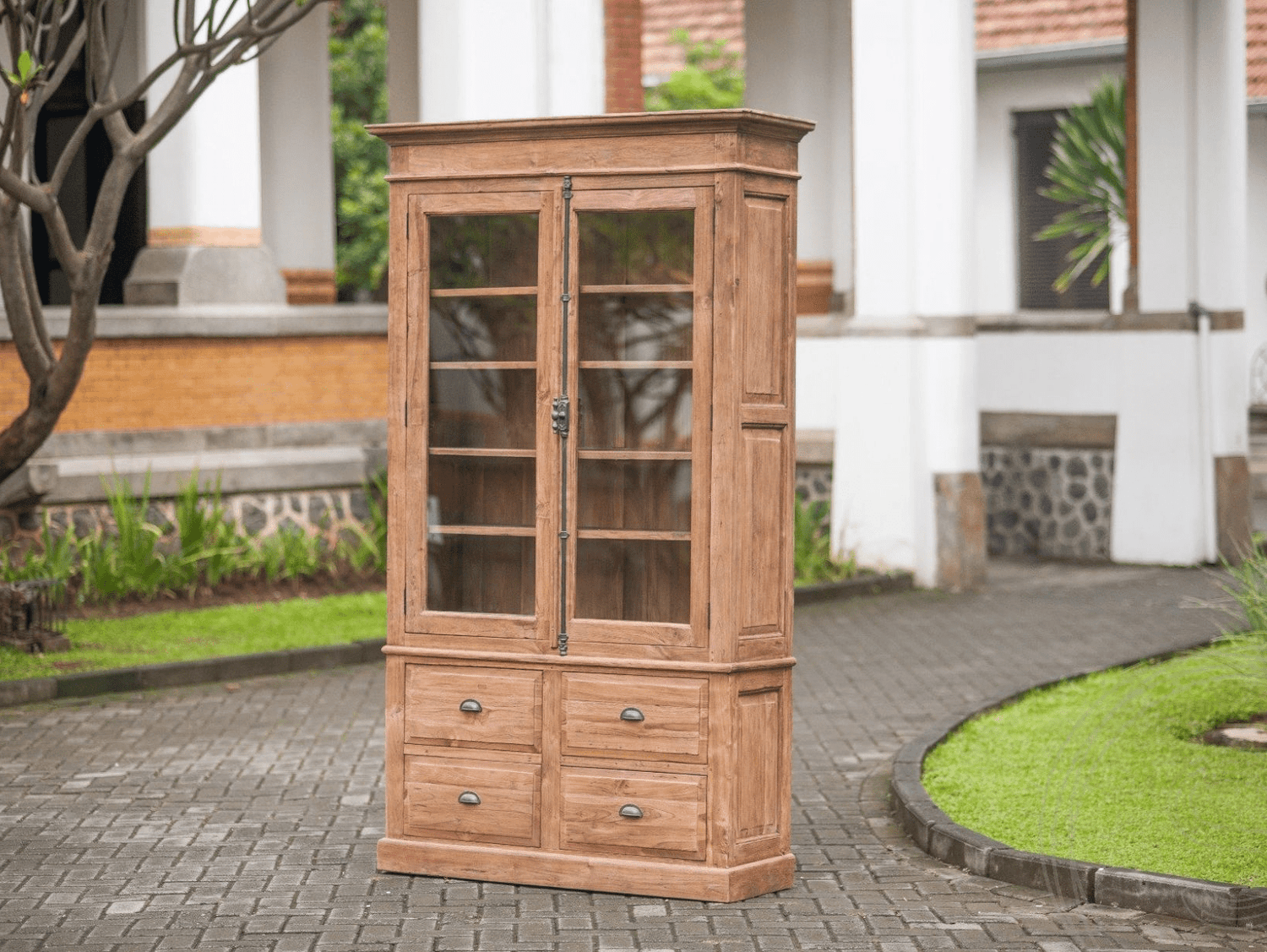 Teak kast 2 deurs oud hout Paris - Souren Meubels