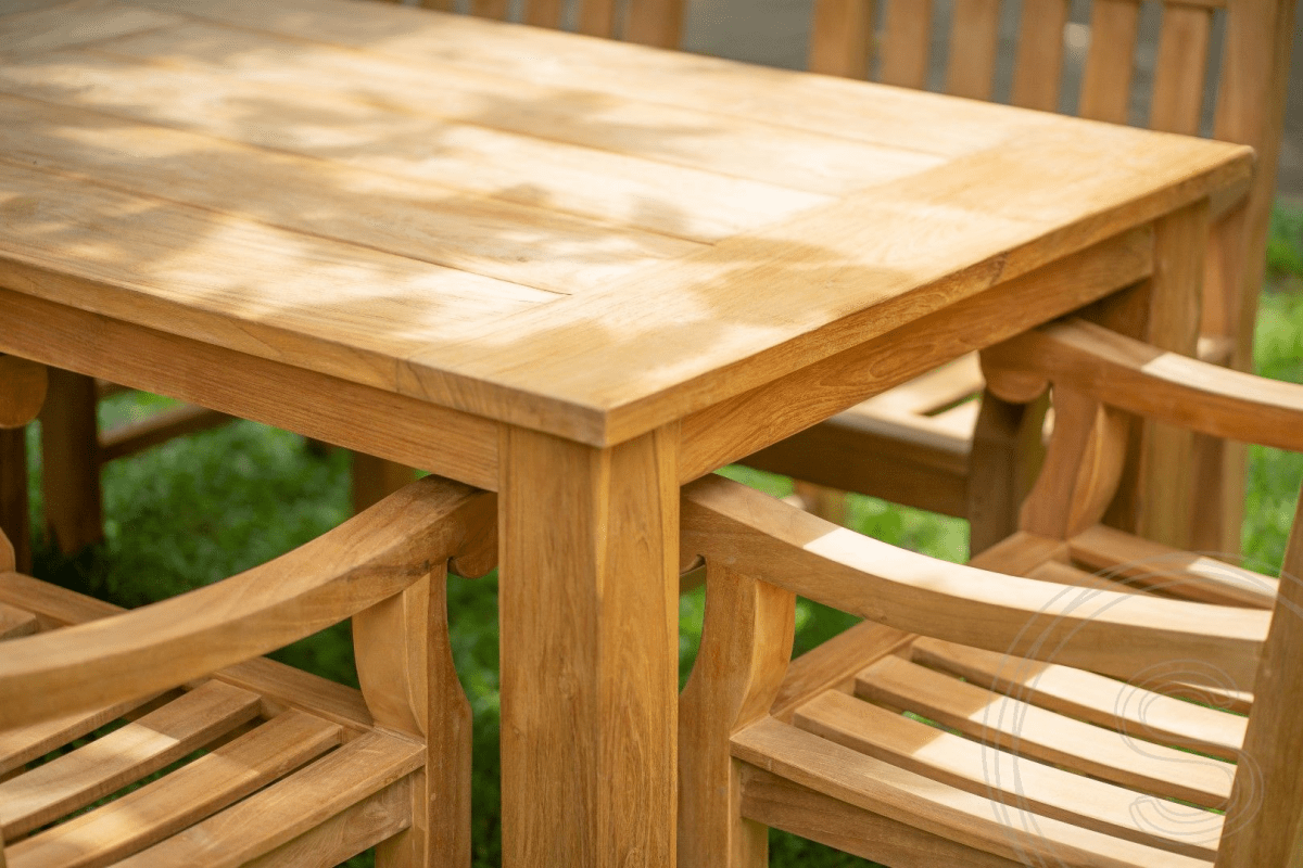 Teak tuintafel 240 x 100 + 8 tuinstoelen elephant