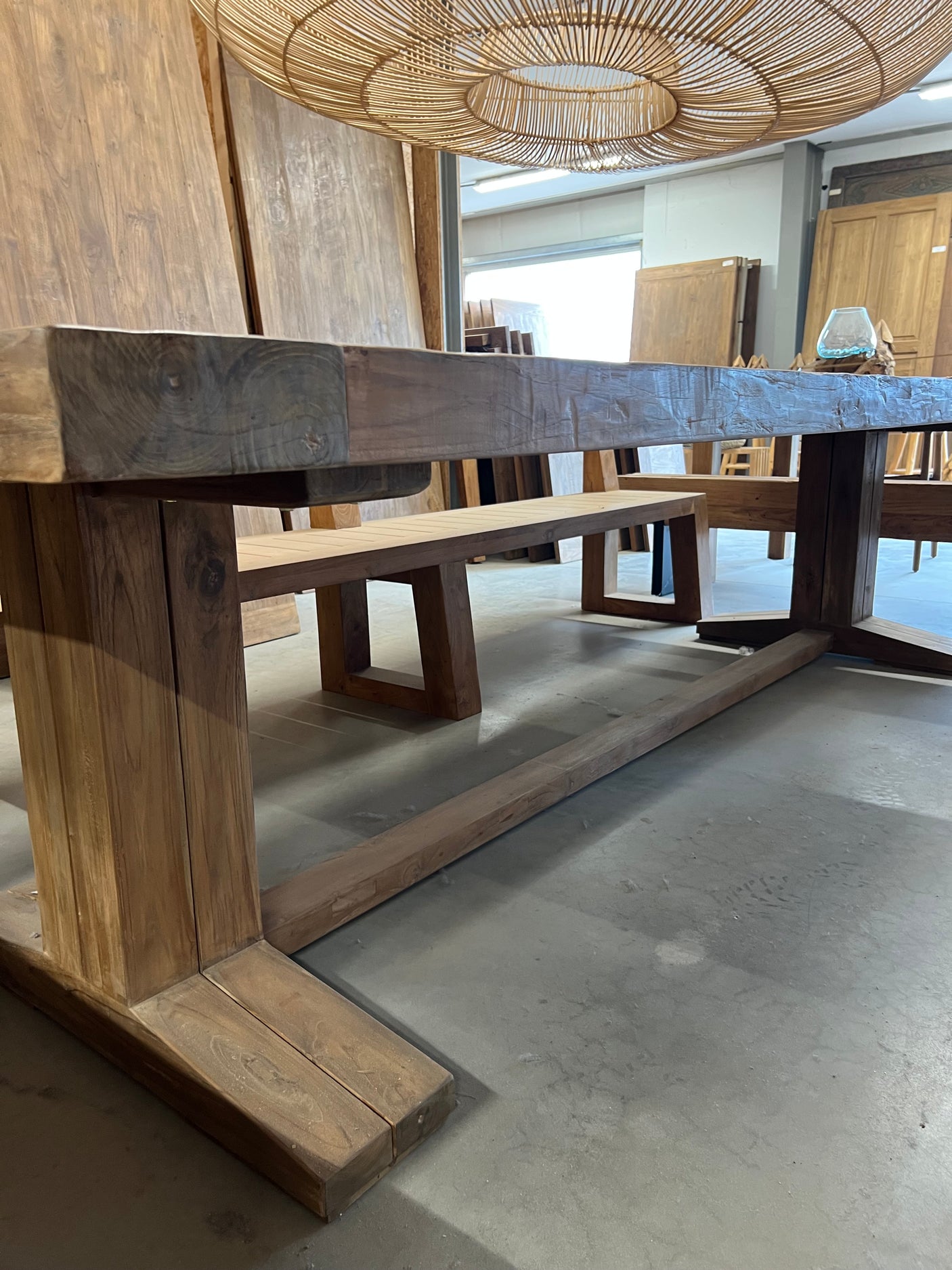 Teak kloostertafel - 300x100x79cm