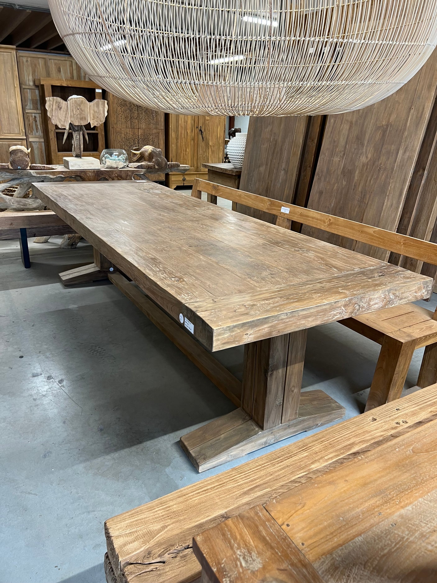 Teak kloostertafel - 300x100x79cm
