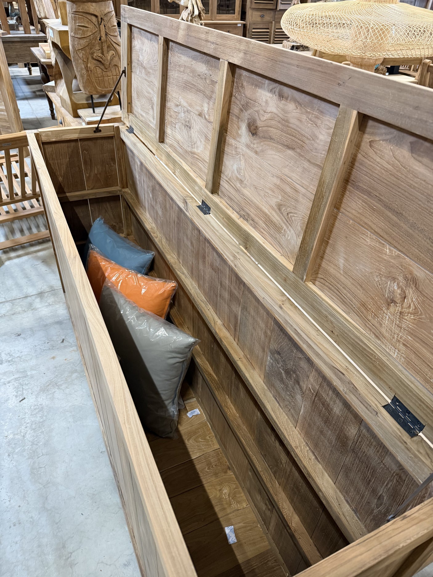 Teak opbergkist - 190x42x98cm