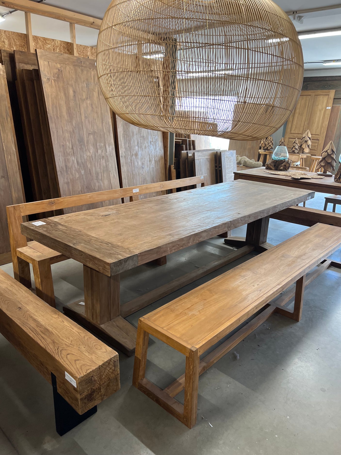 Teak kloostertafel - 300x100x79cm