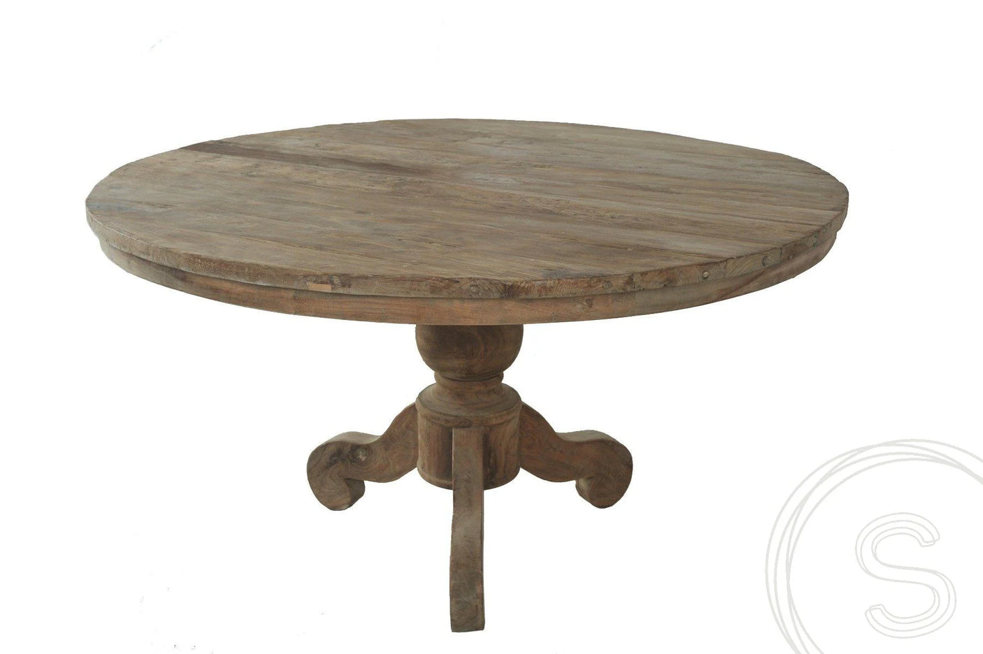 Teak tafel rond 150 cm oud hout