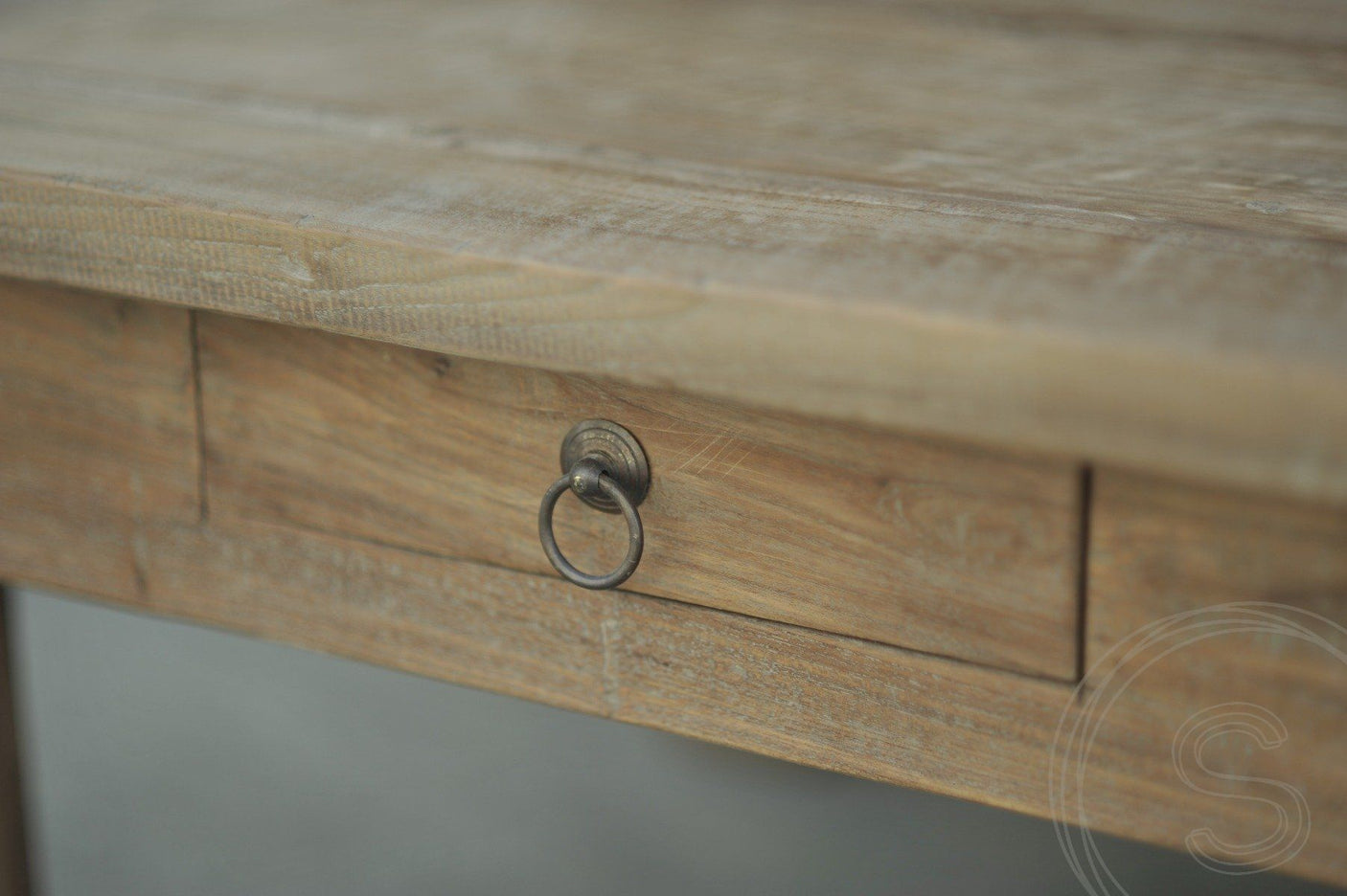 Teak salontafel met lades 110 x 70 oud hout