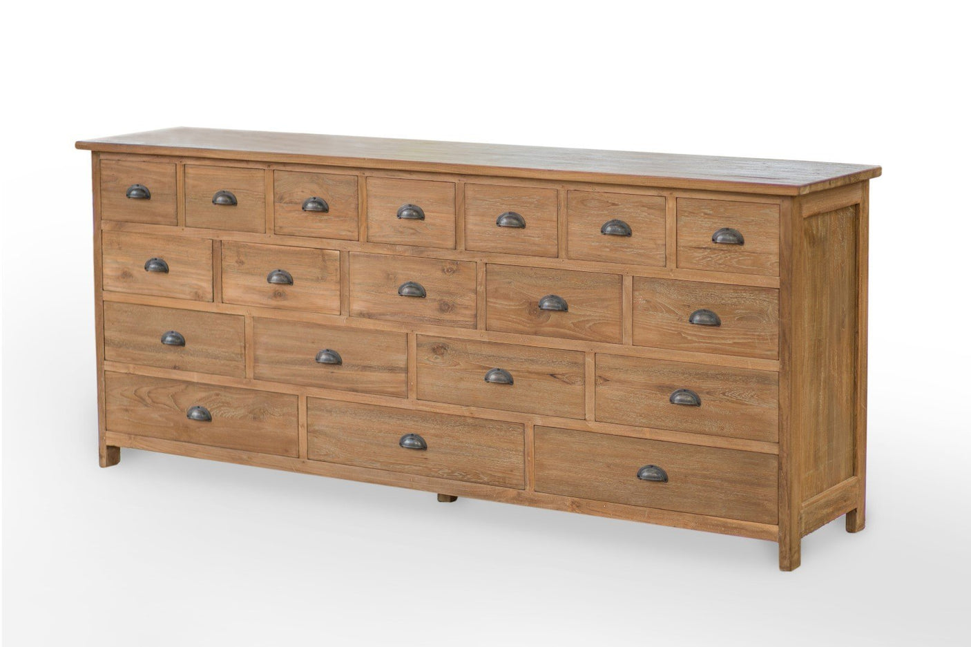 Teak dressoir 19 lades oud hout - Souren Meubels