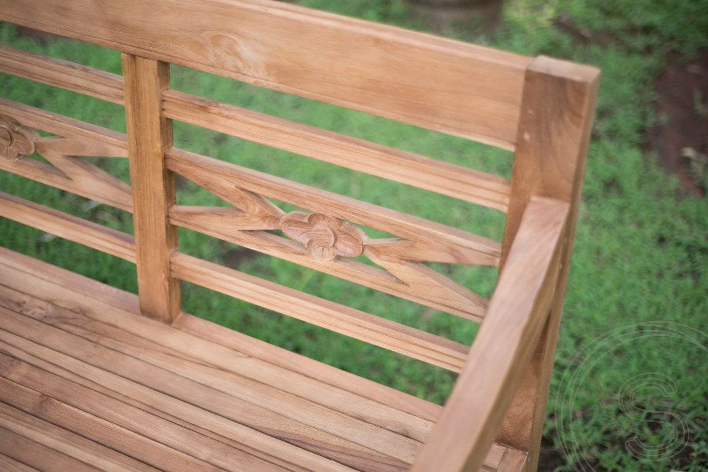 Teak stationsbank 2-zits