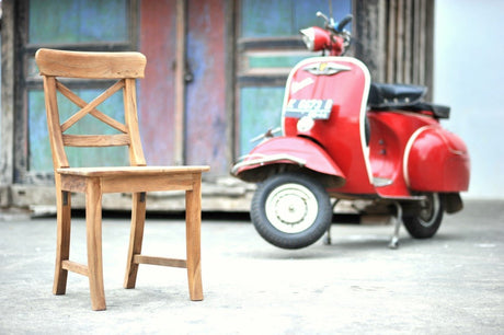 Teak stoel Mariotto met kruis - Souren Meubels