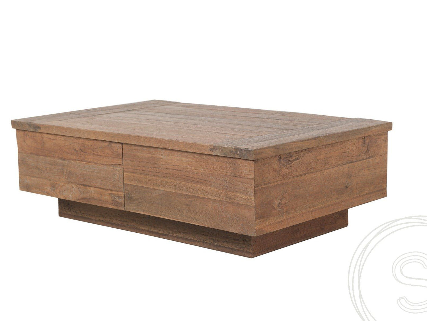 Teak blok salontafel 80x80 oud hout