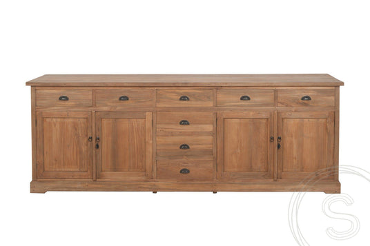 Teak dressoir 250cm XL - Souren Meubels