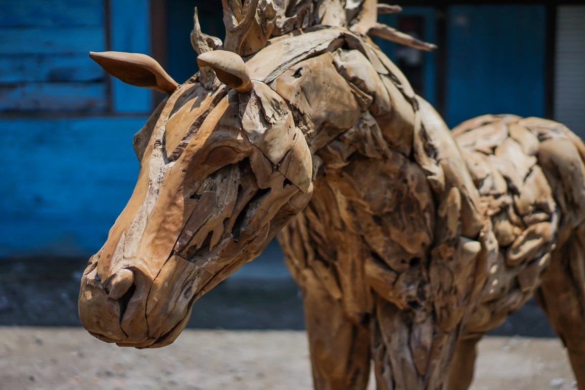 Teak paard XL - Souren Meubels