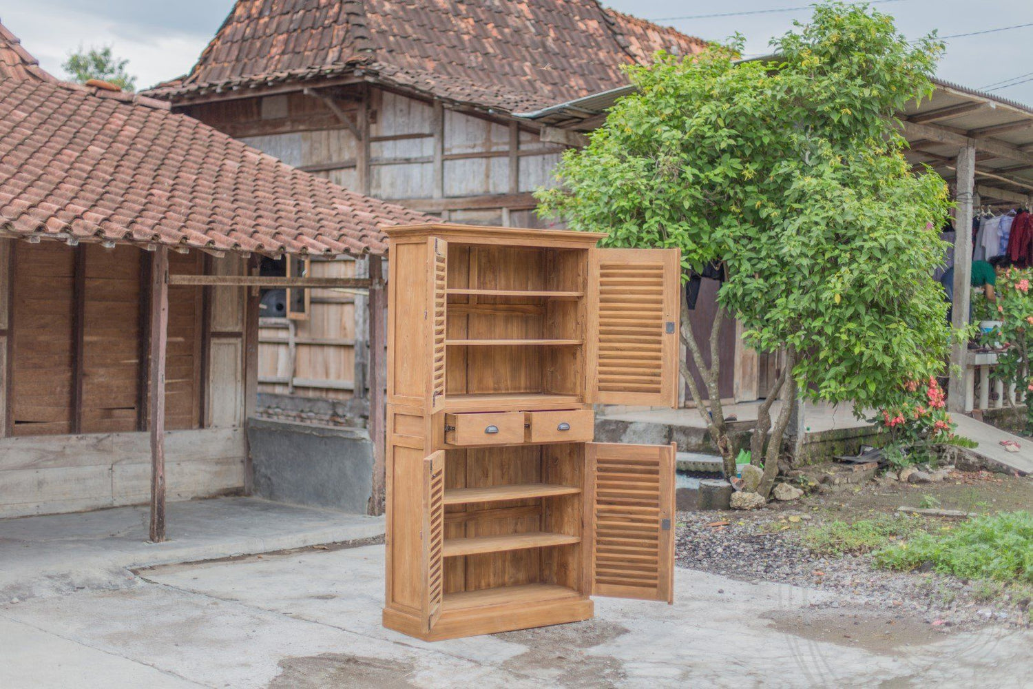Teak schoenenkast Lombok - Souren Meubels