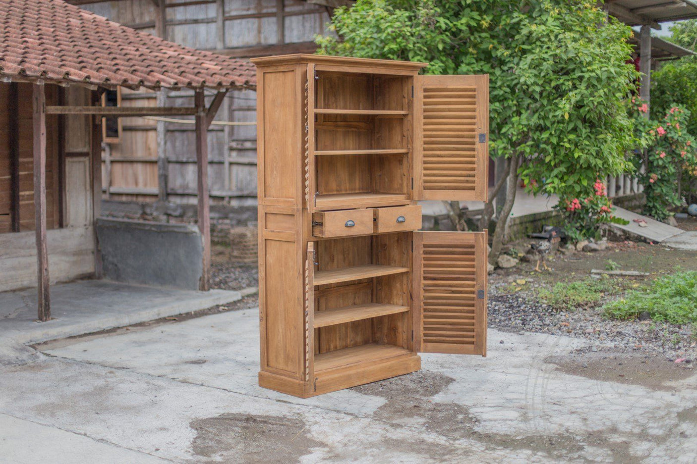 Teak schoenenkast Lombok - Souren Meubels