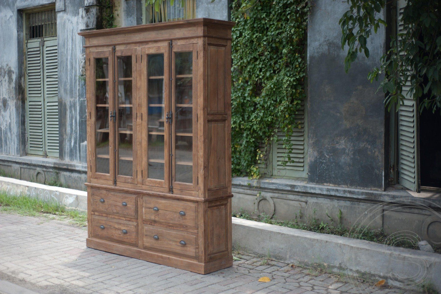 Teak kast 4 deurs oud hout Paris - Souren Meubels