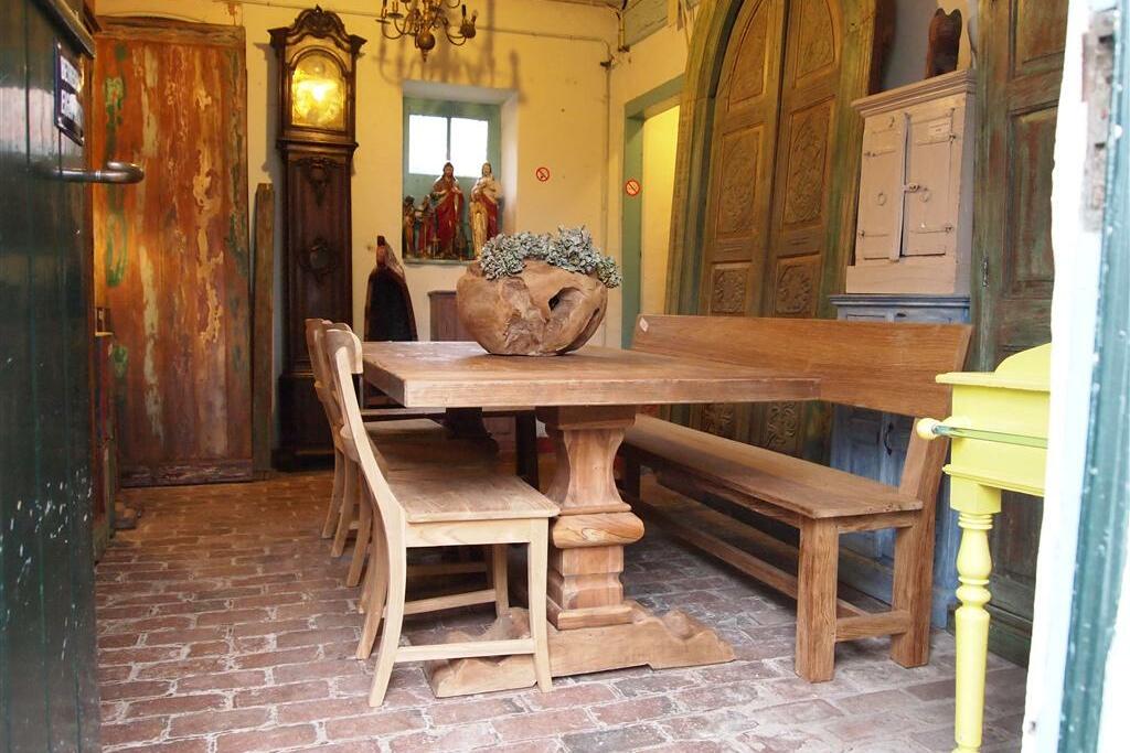 Teak kloostertafel 200x90 - Souren Meubels