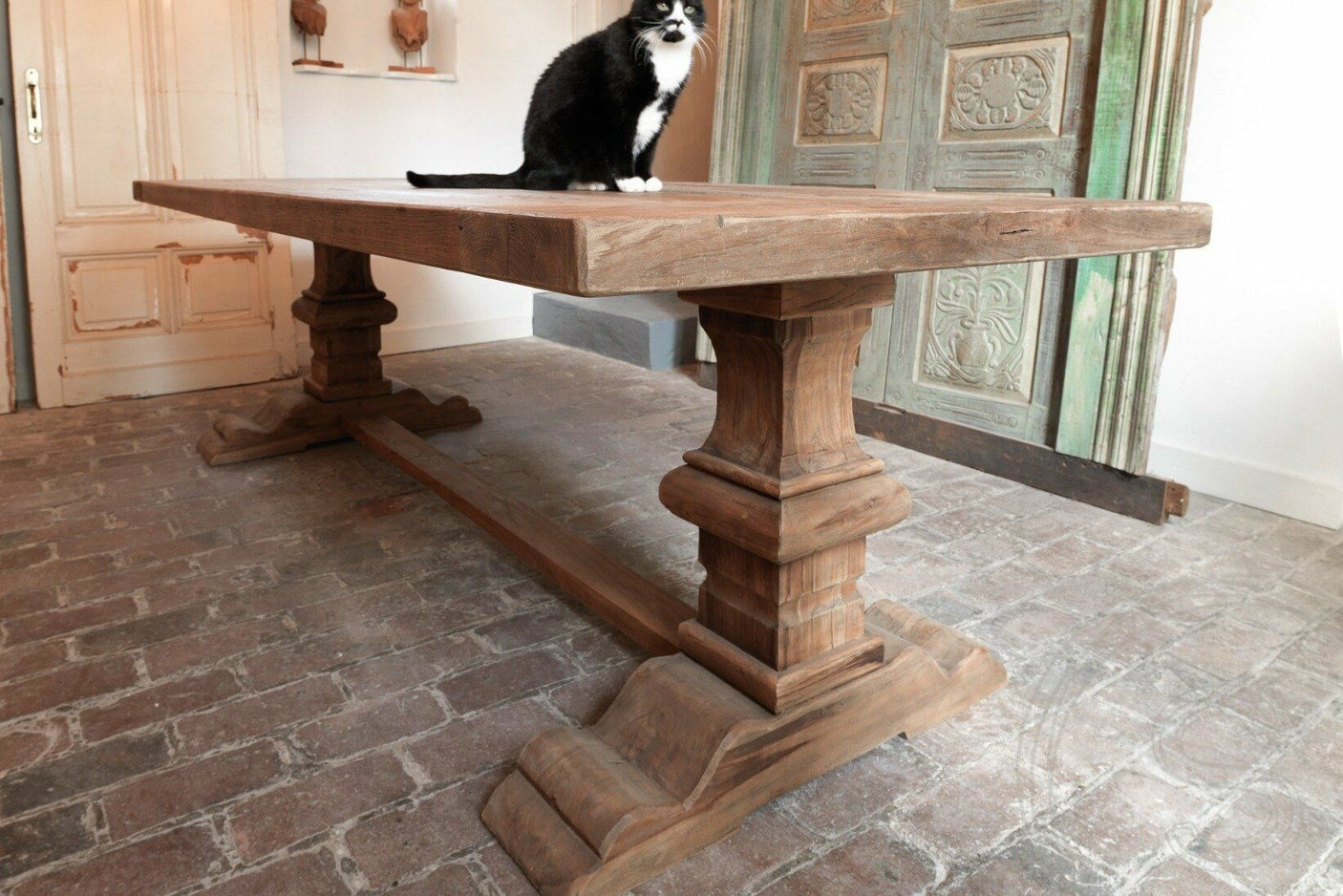 Teak kloostertafel 260x100 - Souren Meubels