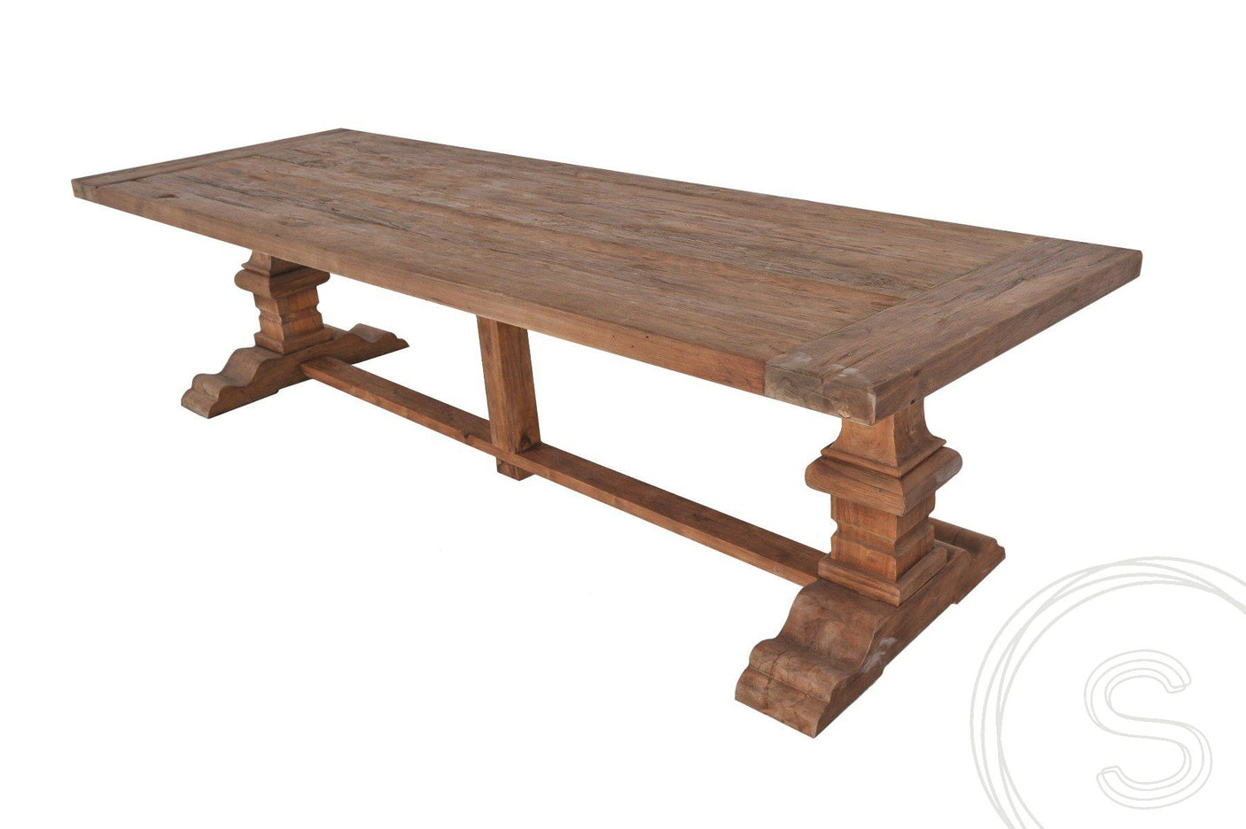 Teak kloostertafel 320x110 - Souren Meubels