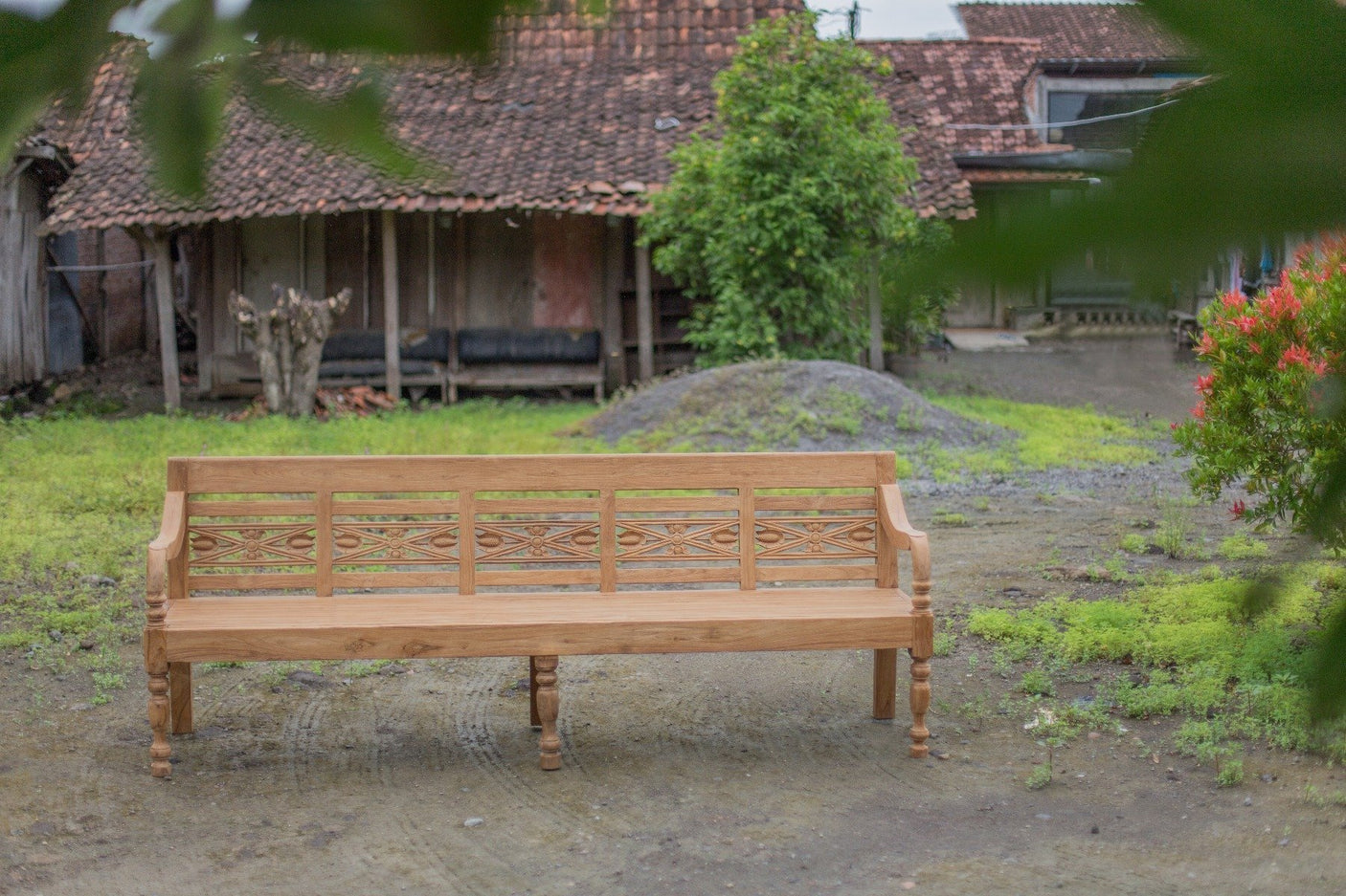 Teak stationsbank 240cm speciaal - Souren Meubels
