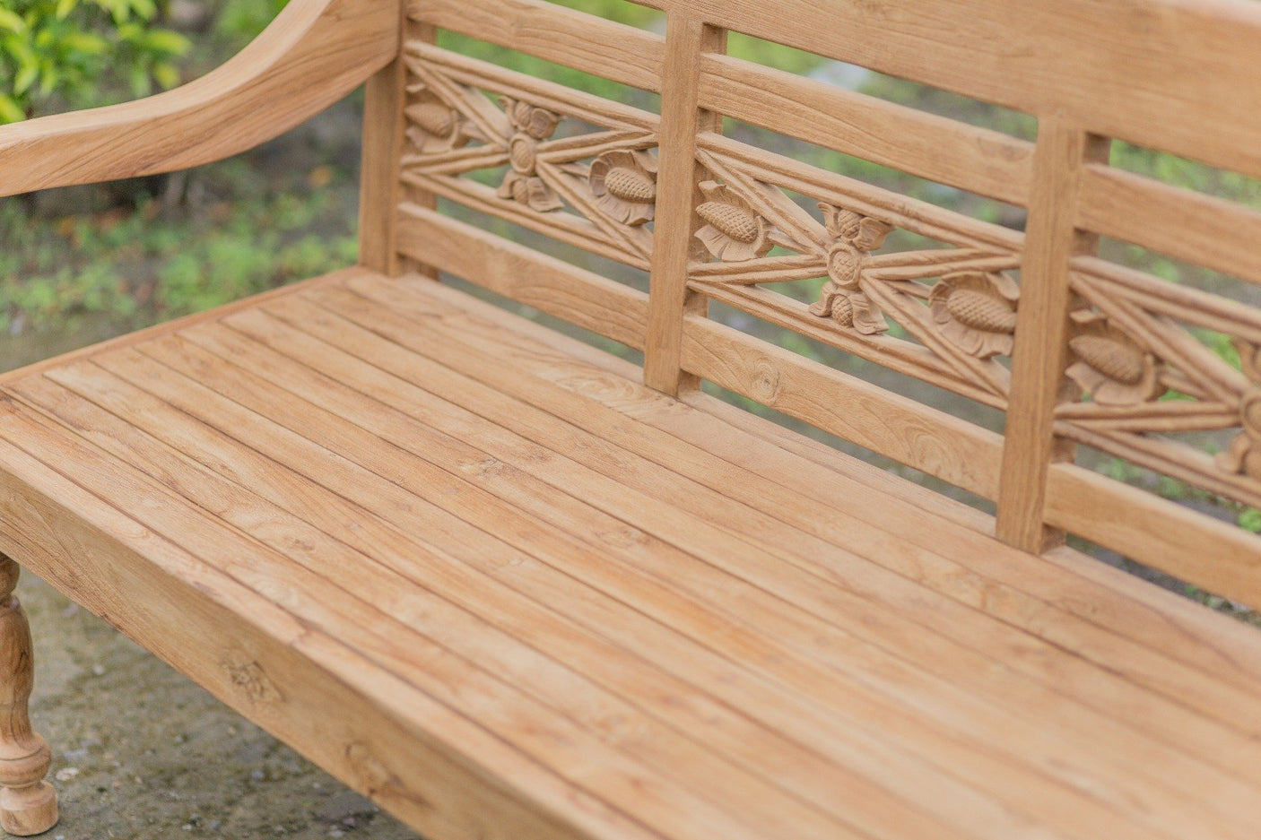 Teak stationsbank 240cm speciaal - Souren Meubels