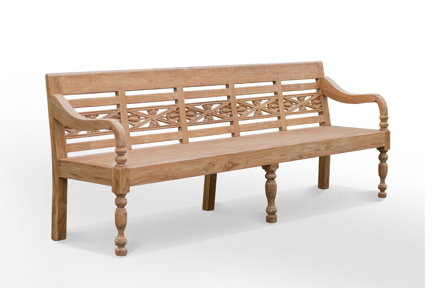 Teak stationsbank 240cm speciaal - Souren Meubels