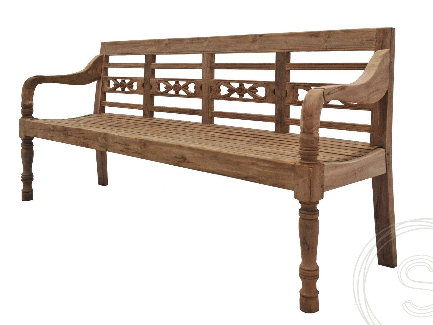 Teak stationsbank 4-zits