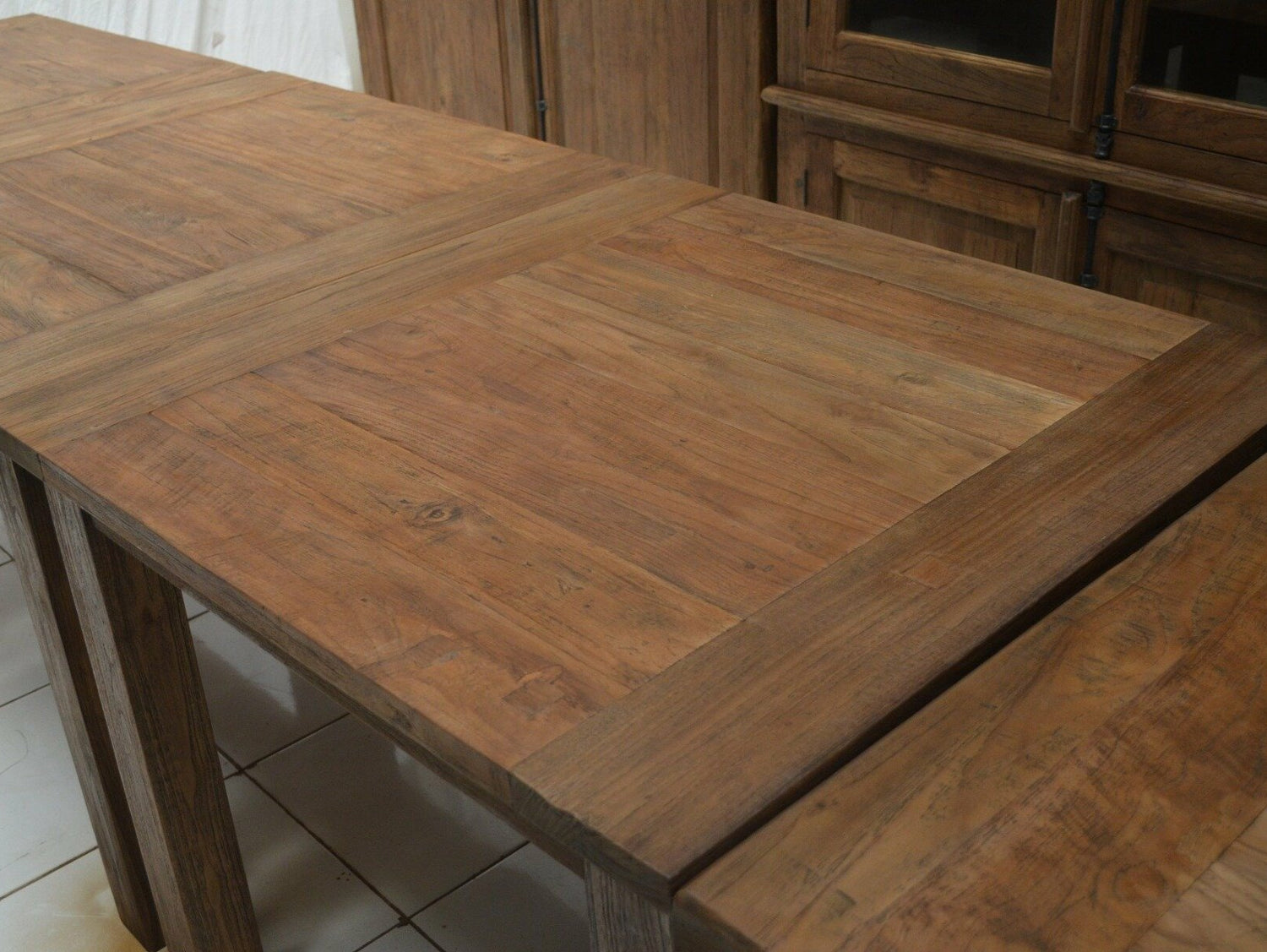 Teak tafel 90x90cm oud hout - Souren Meubels