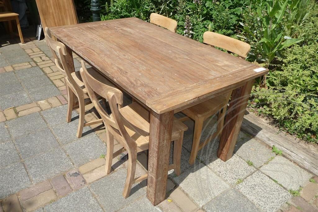Teak tafel 160 x 90 oud hout - Souren Meubels