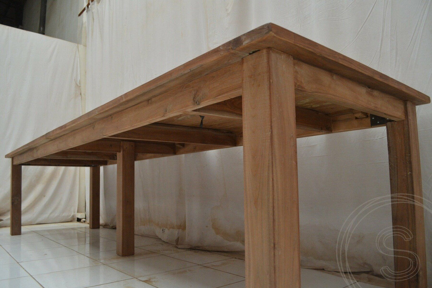 Teak tafel 350 x 100 oud hout - Souren Meubels