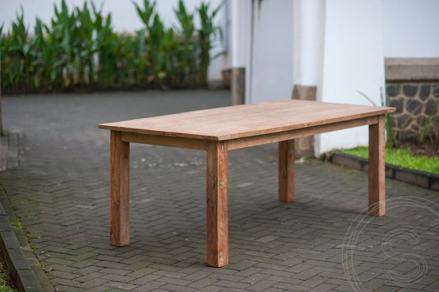 Teak tafel 220 x 100 oud hout - Souren Meubels