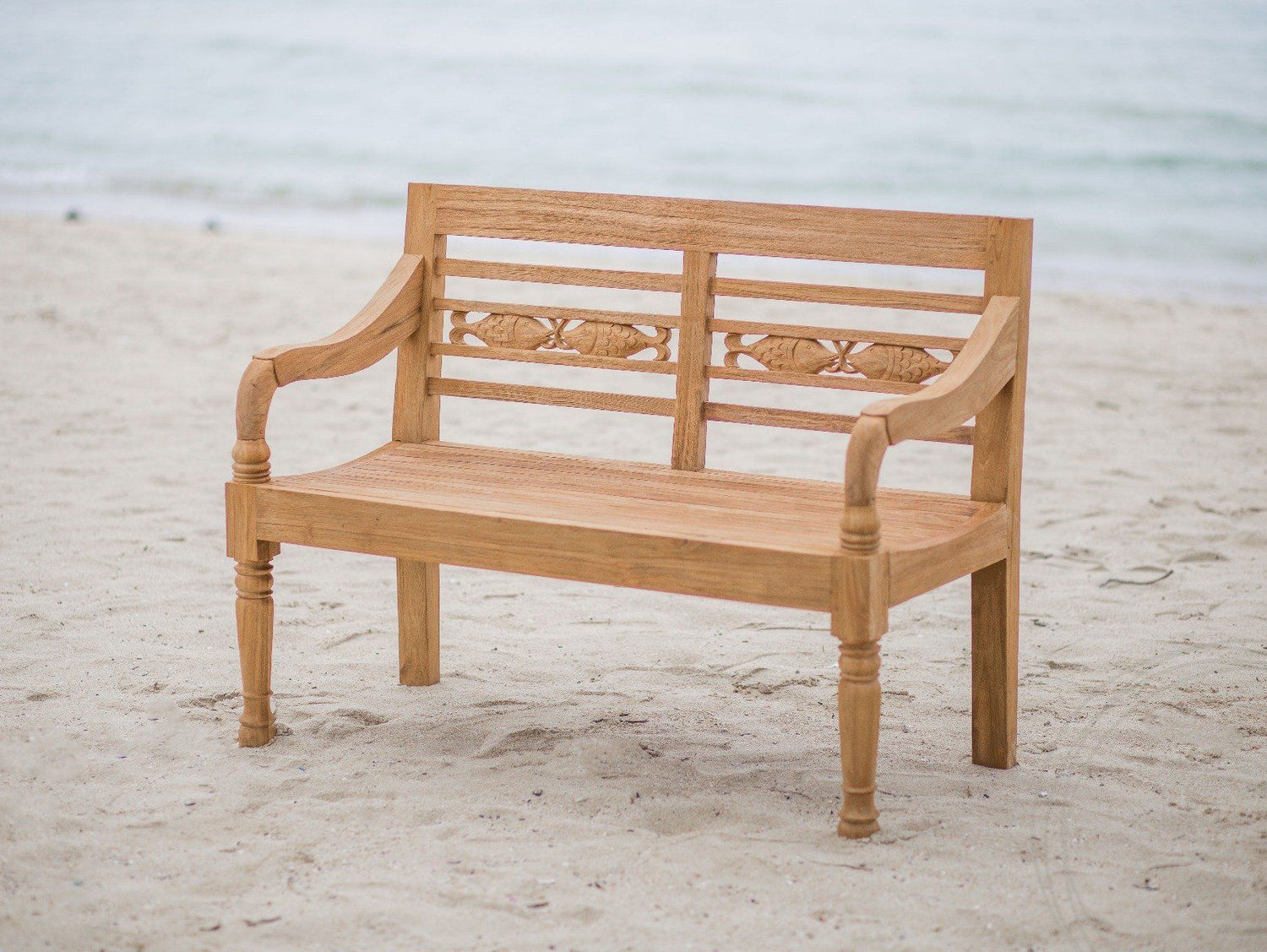 Teak vissenbank 2-zits