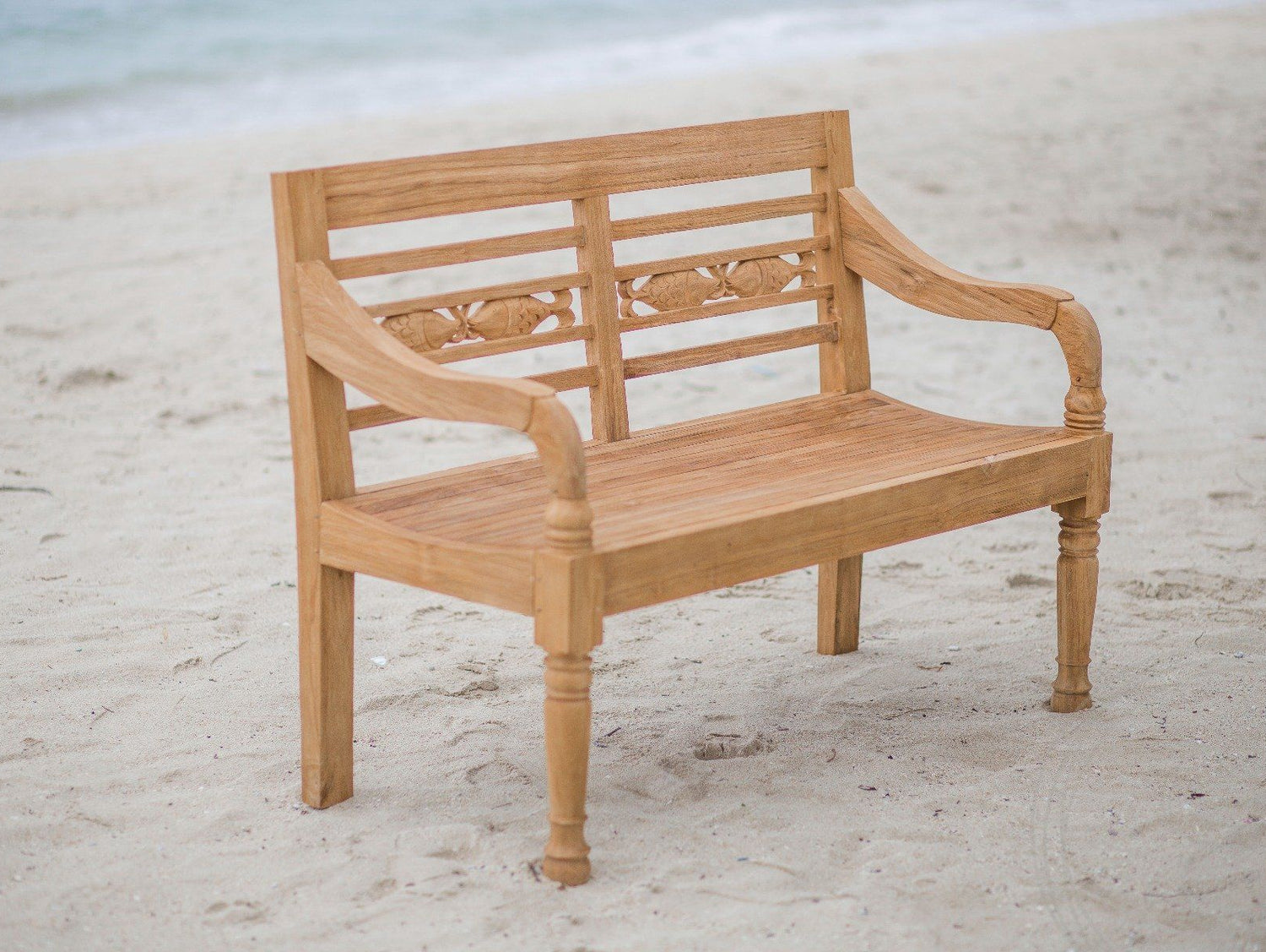 Teak vissenbank 2-zits