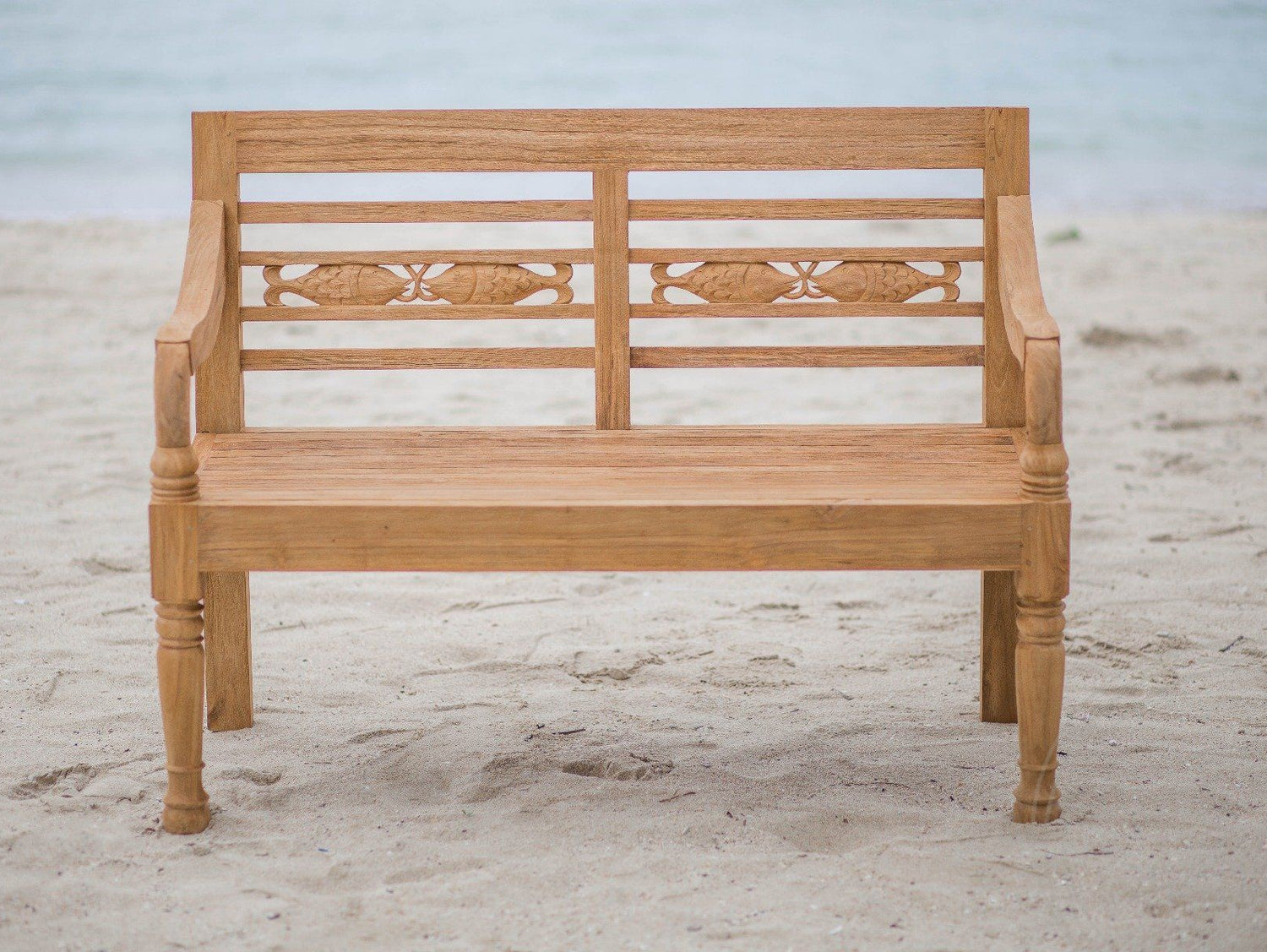 Teak vissenbank 2-zits