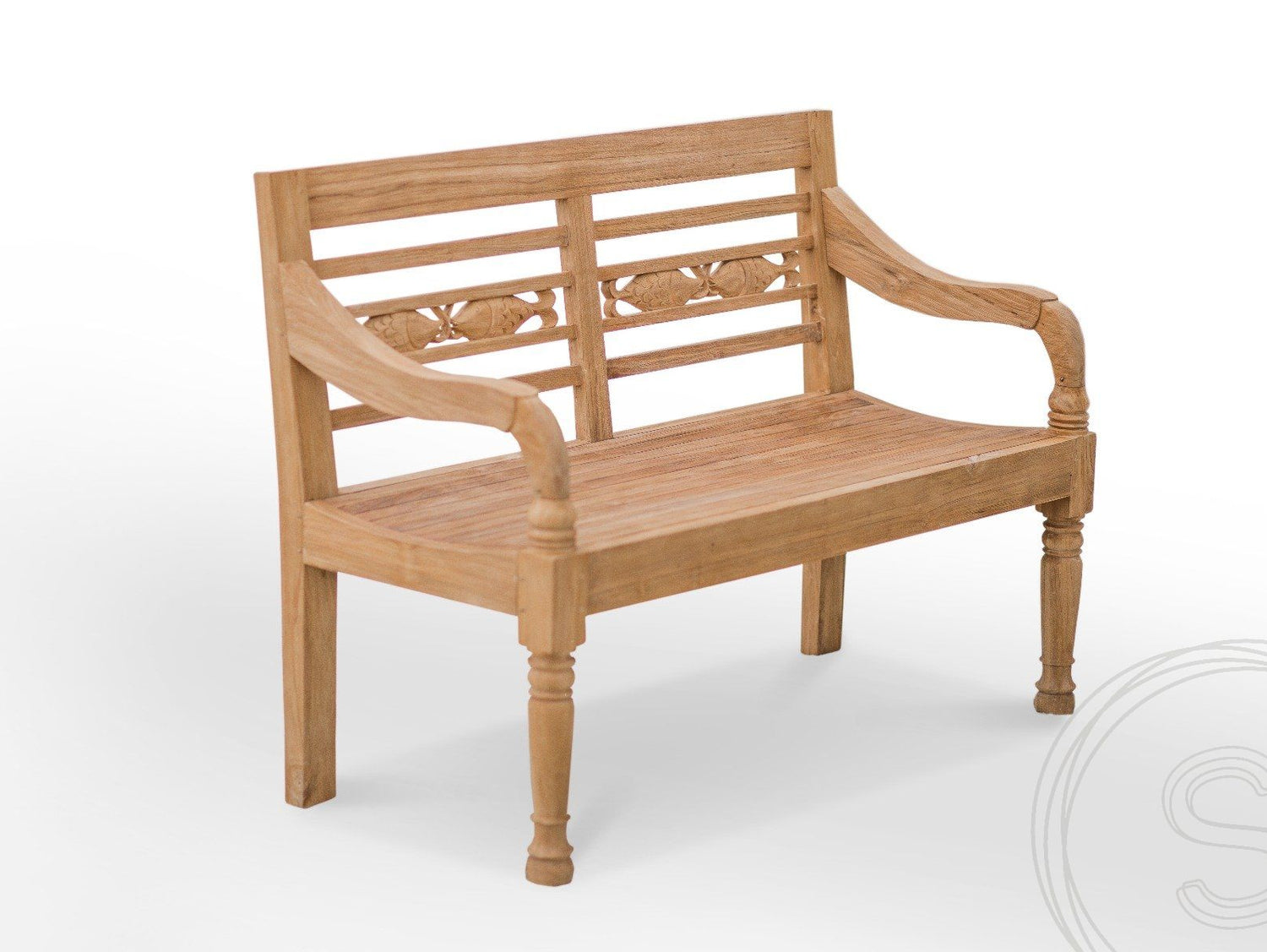 Teak vissenbank 2-zits