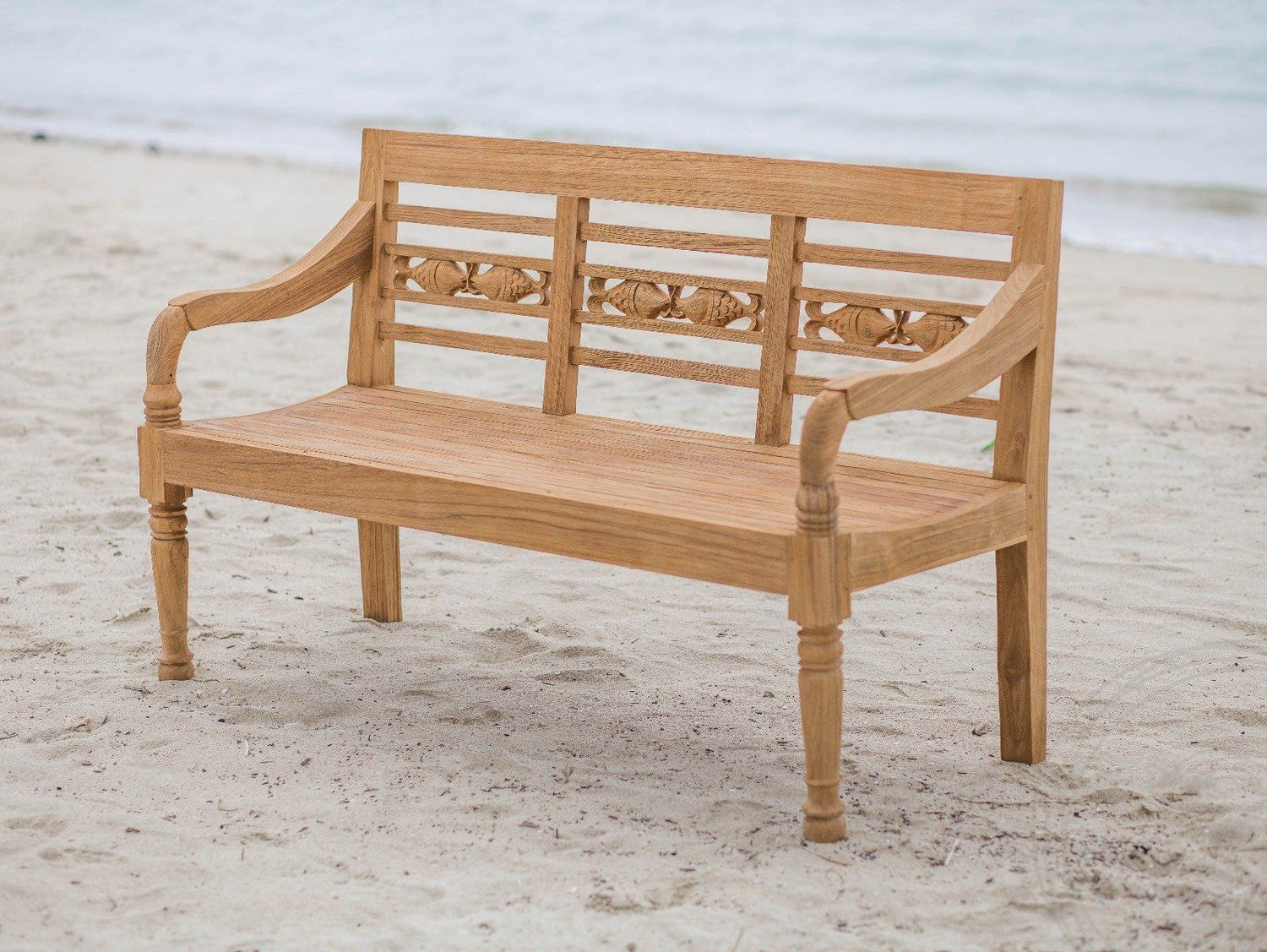 Teak vissenbank 3-zits