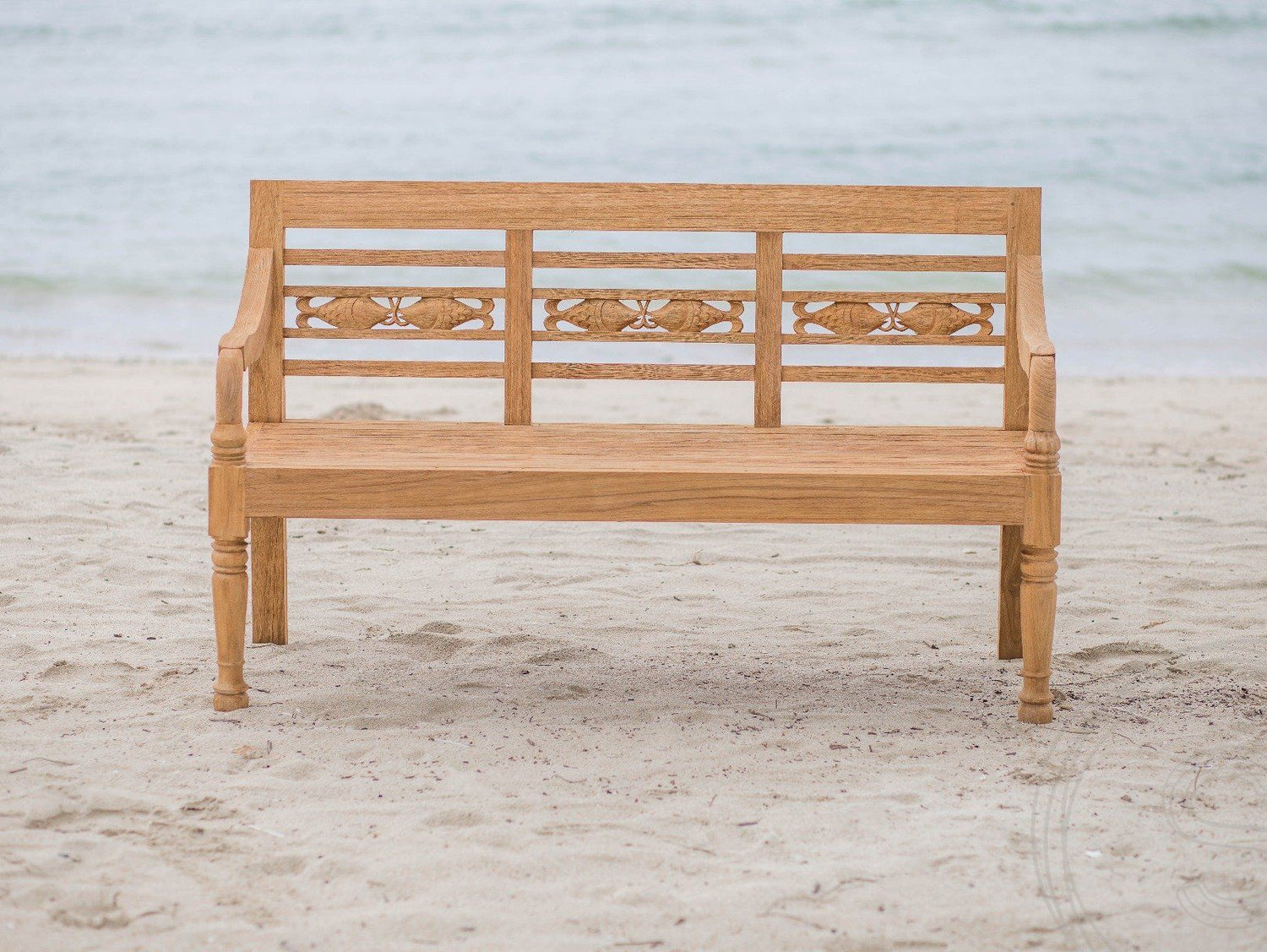Teak vissenbank 3-zits