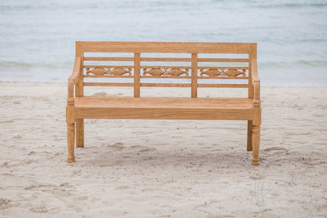 Teak vissenbank 3-zits
