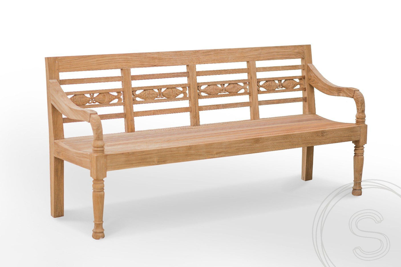 Teak vissenbank 4-zits