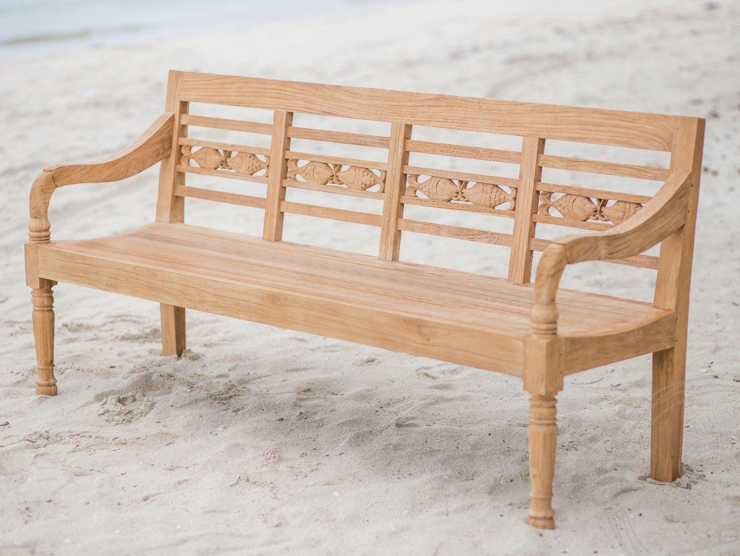 Teak vissenbank 4-zits